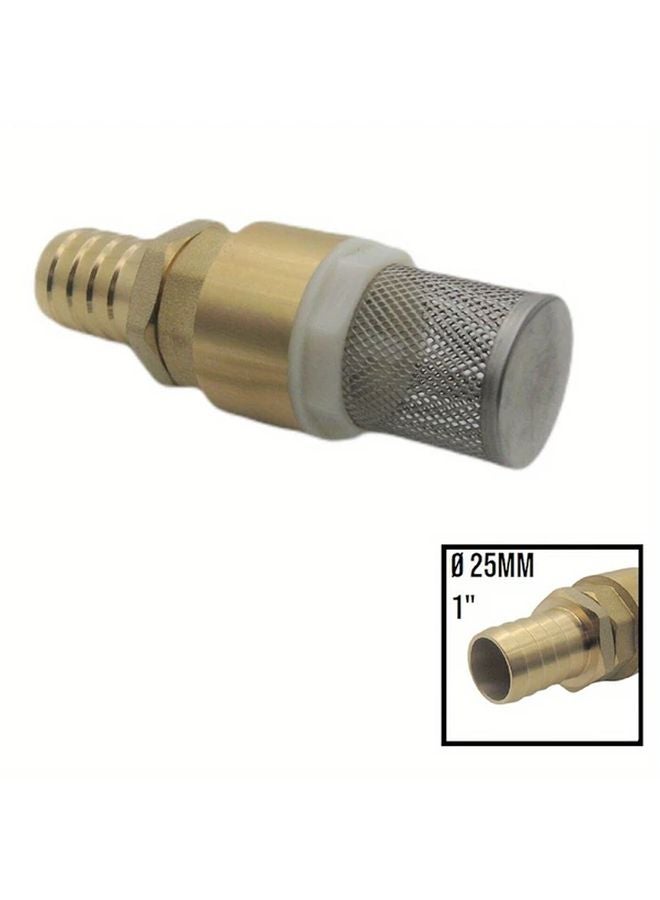 1 Inch Copper Bottom Hole Valve Braided Inlet Filter Screen Return Valve with Outer Threaded Tee - Image 4